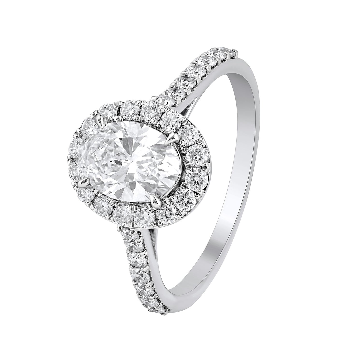 1.5 Cttw 925 Sterling Silver Solitaire with Side Accent Diamond Ring - Dewberry Diamonds