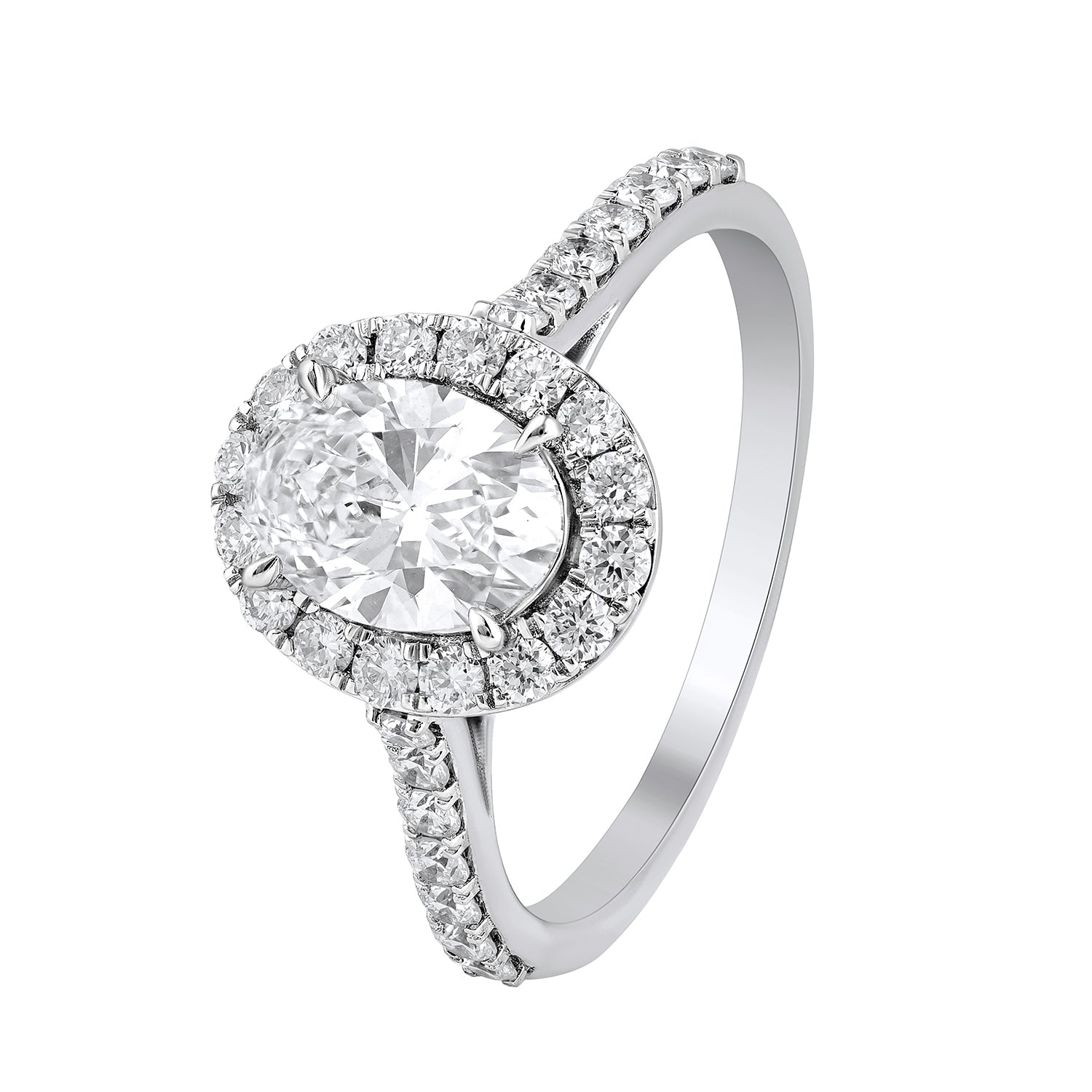1.5 Cttw 925 Sterling Silver Solitaire with Side Accent Diamond Ring - Dewberry Diamonds