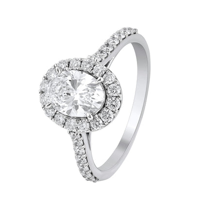1.5 Cttw 925 Sterling Silver Solitaire with Side Accent Diamond Ring - Dewberry Diamonds