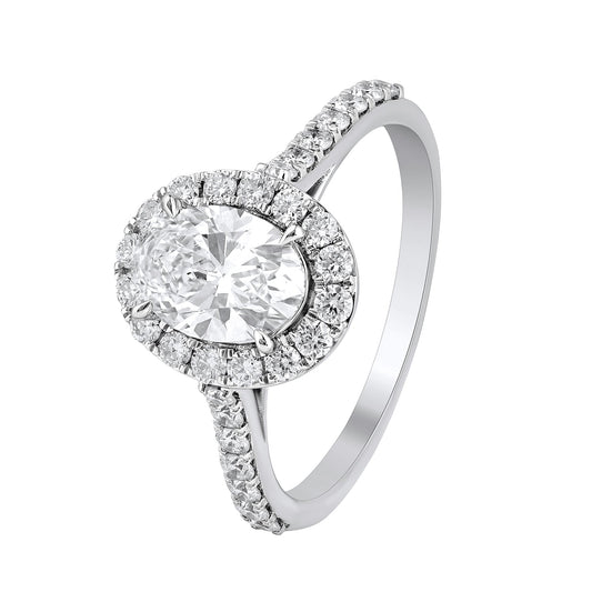 1.5 Cttw 925 Sterling Silver Solitaire with Side Accent Diamond Ring - Dewberry Diamonds