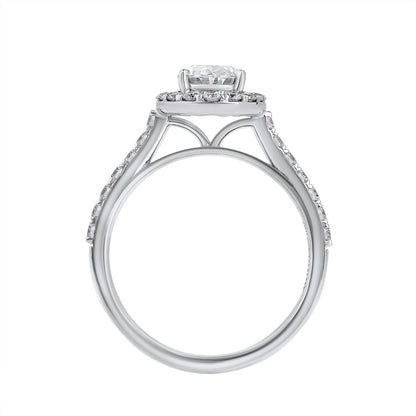 1.5 Cttw 925 Sterling Silver Solitaire with Side Accent Diamond Ring - Dewberry Diamonds