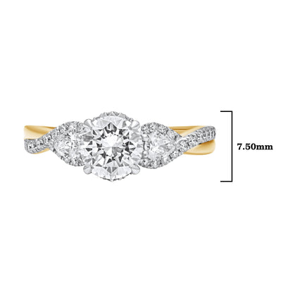 1.50 CT Lab Grown Diamond Three Stone Engagement Ring - Dewberry Diamonds