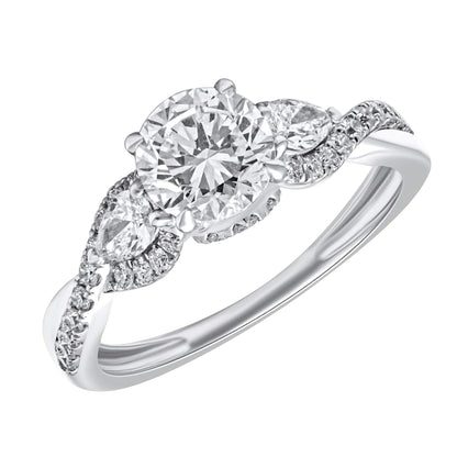 1.50 CT Lab Grown Diamond Three Stone Engagement Ring - Dewberry Diamonds