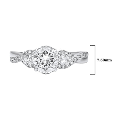 1.50 CT Lab Grown Diamond Three Stone Engagement Ring - Dewberry Diamonds