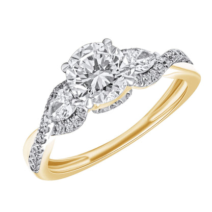 1.50 CT Lab Grown Diamond Three Stone Engagement Ring - Dewberry Diamonds