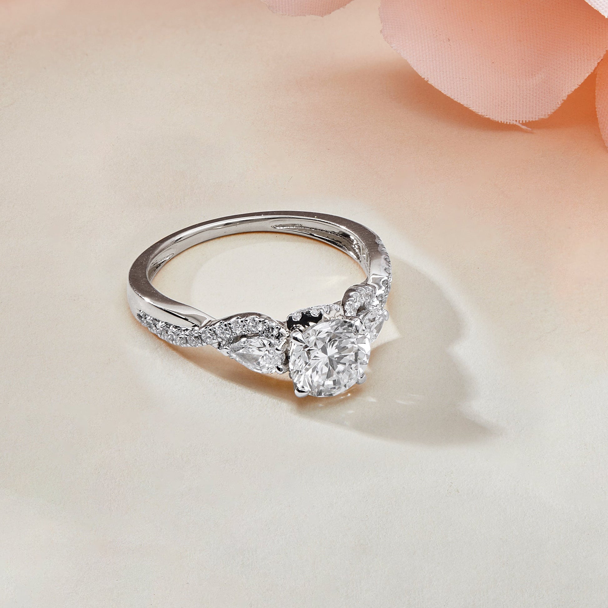 1.50 CT Lab Grown Diamond Three Stone Engagement Ring - Dewberry Diamonds