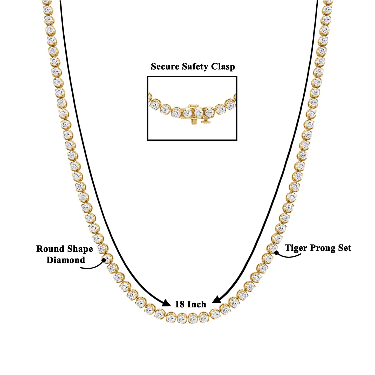 15.75 Cttw Lab Grown Diamond 925 Silver Tennis Necklace - Dewberry Diamonds