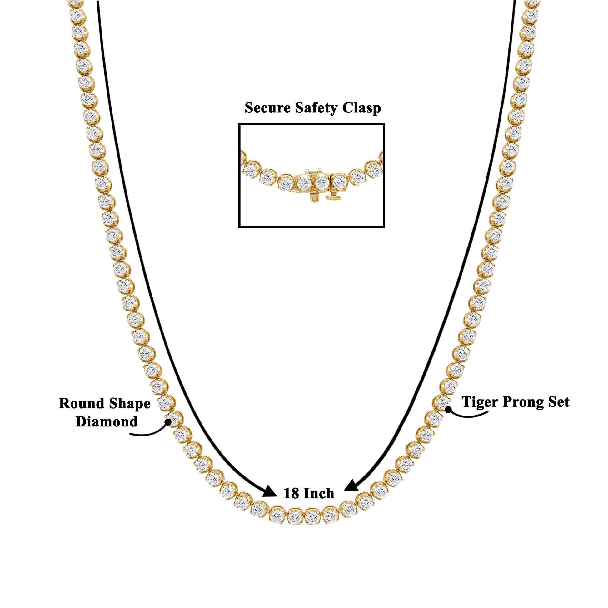 15.75 Cttw Lab Grown Diamond 925 Silver Tennis Necklace - Dewberry Diamonds