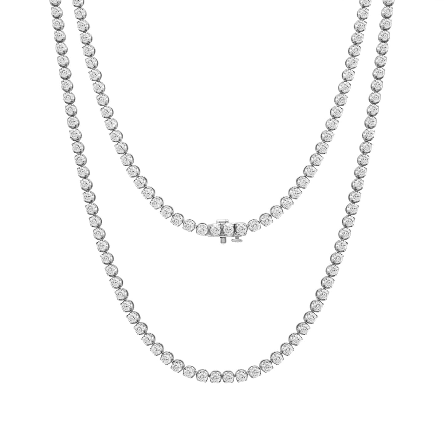 15.75 Cttw Lab Grown Diamond 925 Silver Tennis Necklace - Dewberry Diamonds