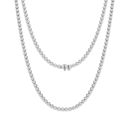 15.75 Cttw Lab Grown Diamond 925 Silver Tennis Necklace - Dewberry Diamonds