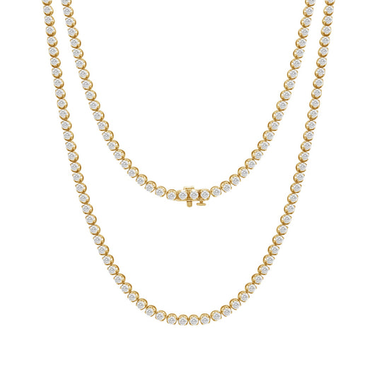 15.75 Cttw Lab Grown Diamond 925 Silver Tennis Necklace - Dewberry Diamonds