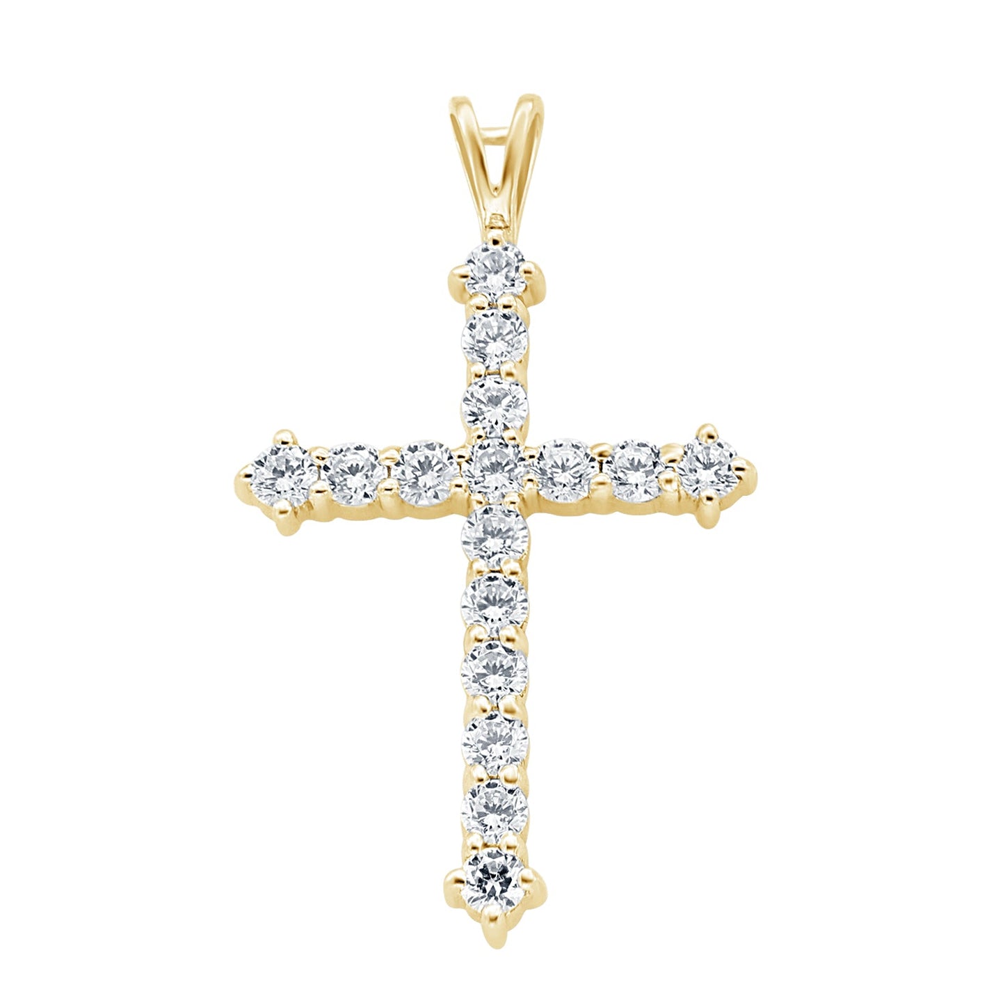 1.60 Ct Lab Grown Diamond 925 Silver Cross Pendant Necklace - Dewberry Diamonds