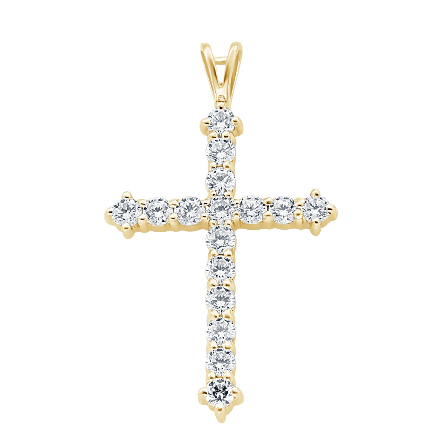 1.60 Ct Lab Grown Diamond 925 Silver Cross Pendant Necklace - Dewberry Diamonds