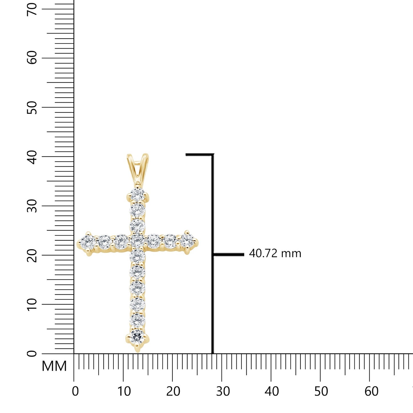 1.60 Ct Lab Grown Diamond 925 Silver Cross Pendant Necklace - Dewberry Diamonds