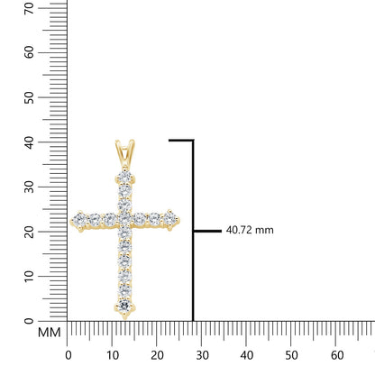 1.60 Ct Lab Grown Diamond 925 Silver Cross Pendant Necklace - Dewberry Diamonds
