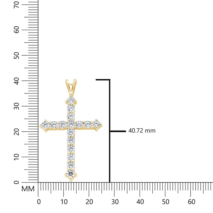 1.60 Ct Lab Grown Diamond 925 Silver Cross Pendant Necklace - Dewberry Diamonds