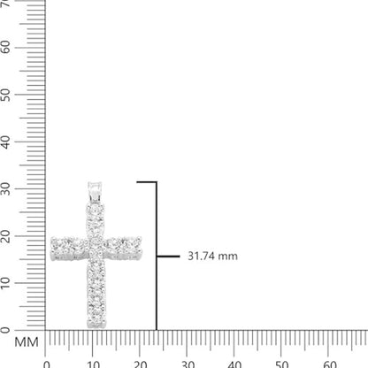 1.87 Ct Lab Grown Diamond Silver Cross Necklace - Dewberry Diamonds