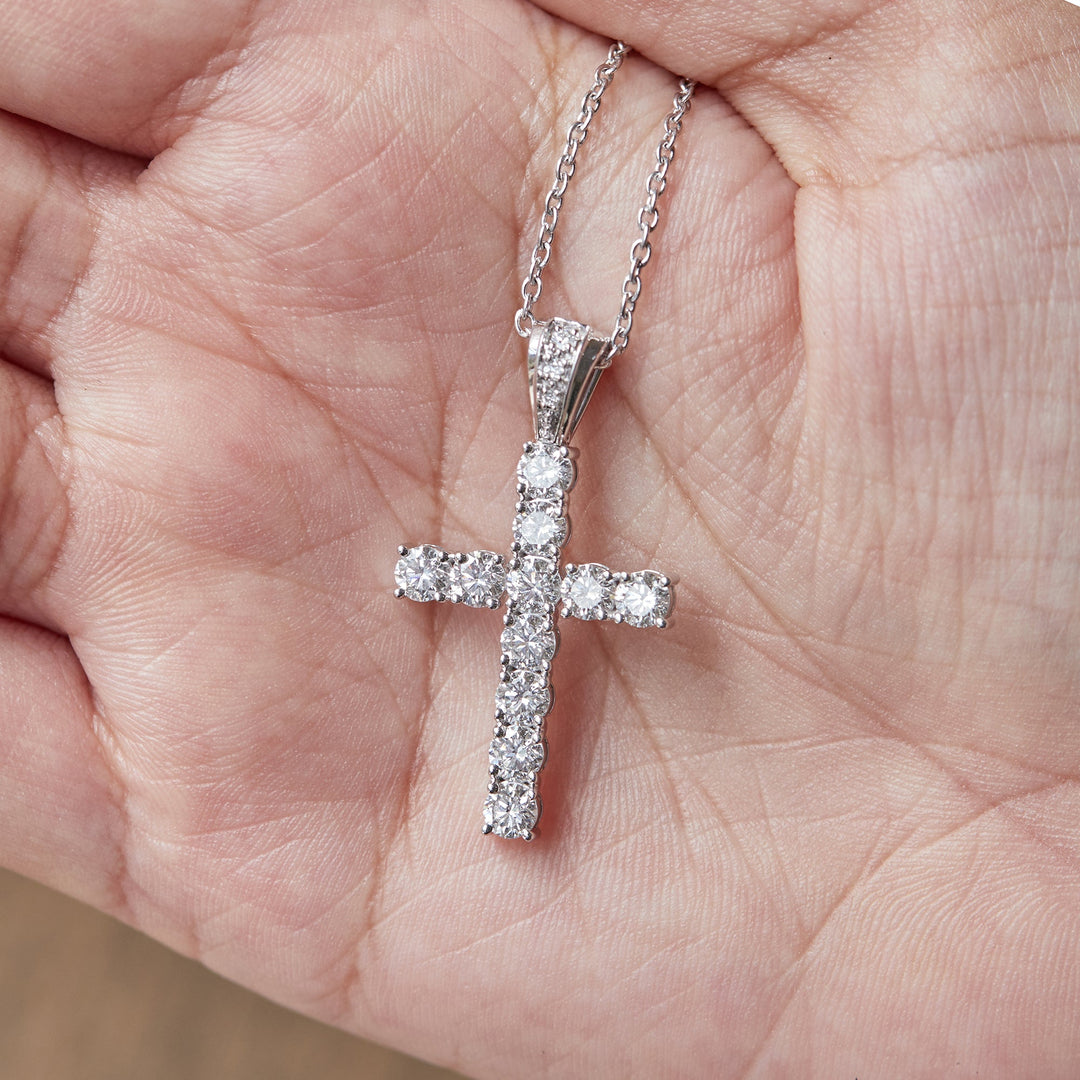 1.87 Ct Religious Cross Pendant Necklace 925 Silver - Dewberry Diamonds