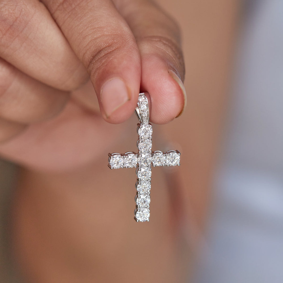 1.87 Ct Religious Cross Pendant Necklace 925 Silver - Dewberry Diamonds