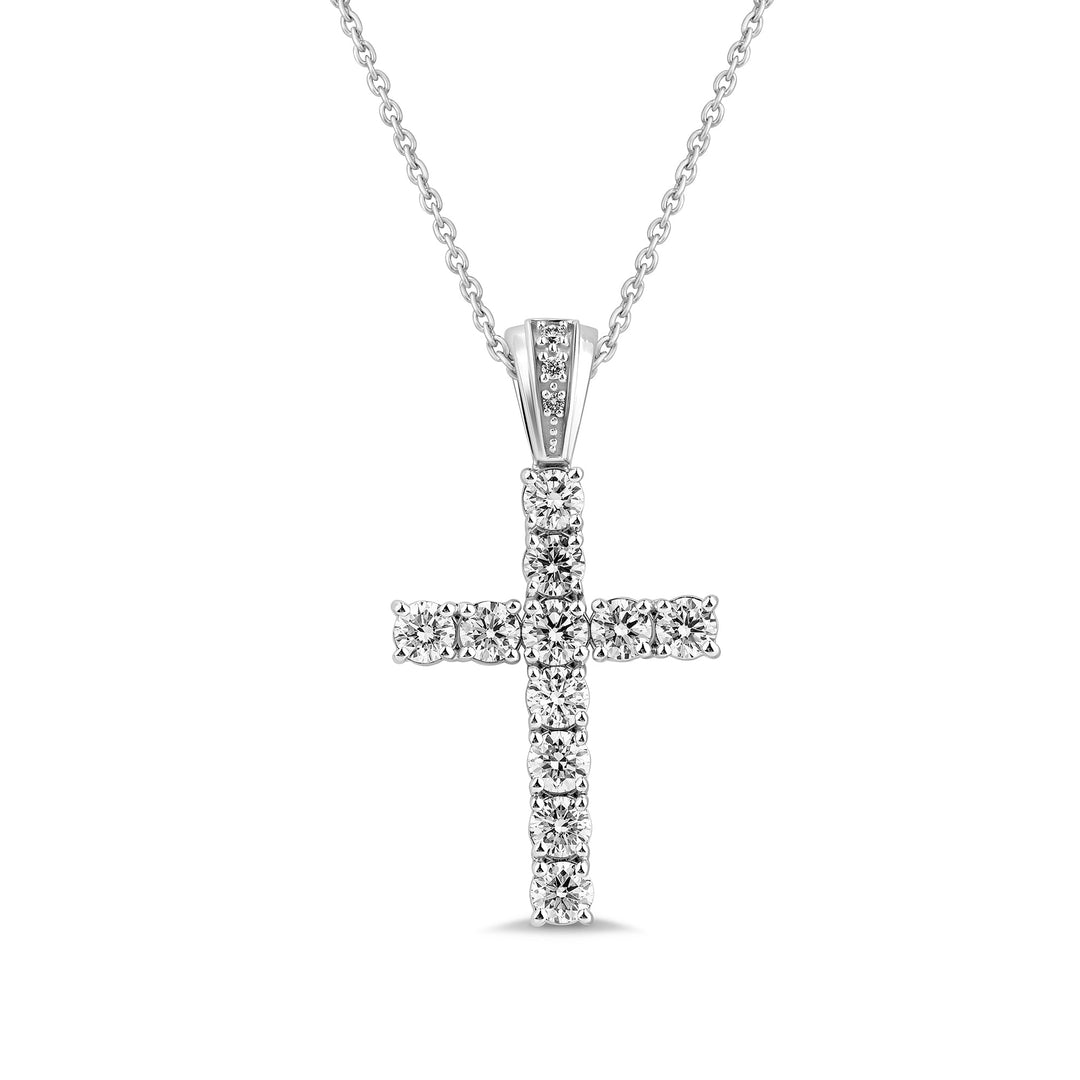 1.87 Ct Religious Cross Pendant Necklace 925 Silver - Dewberry Diamonds