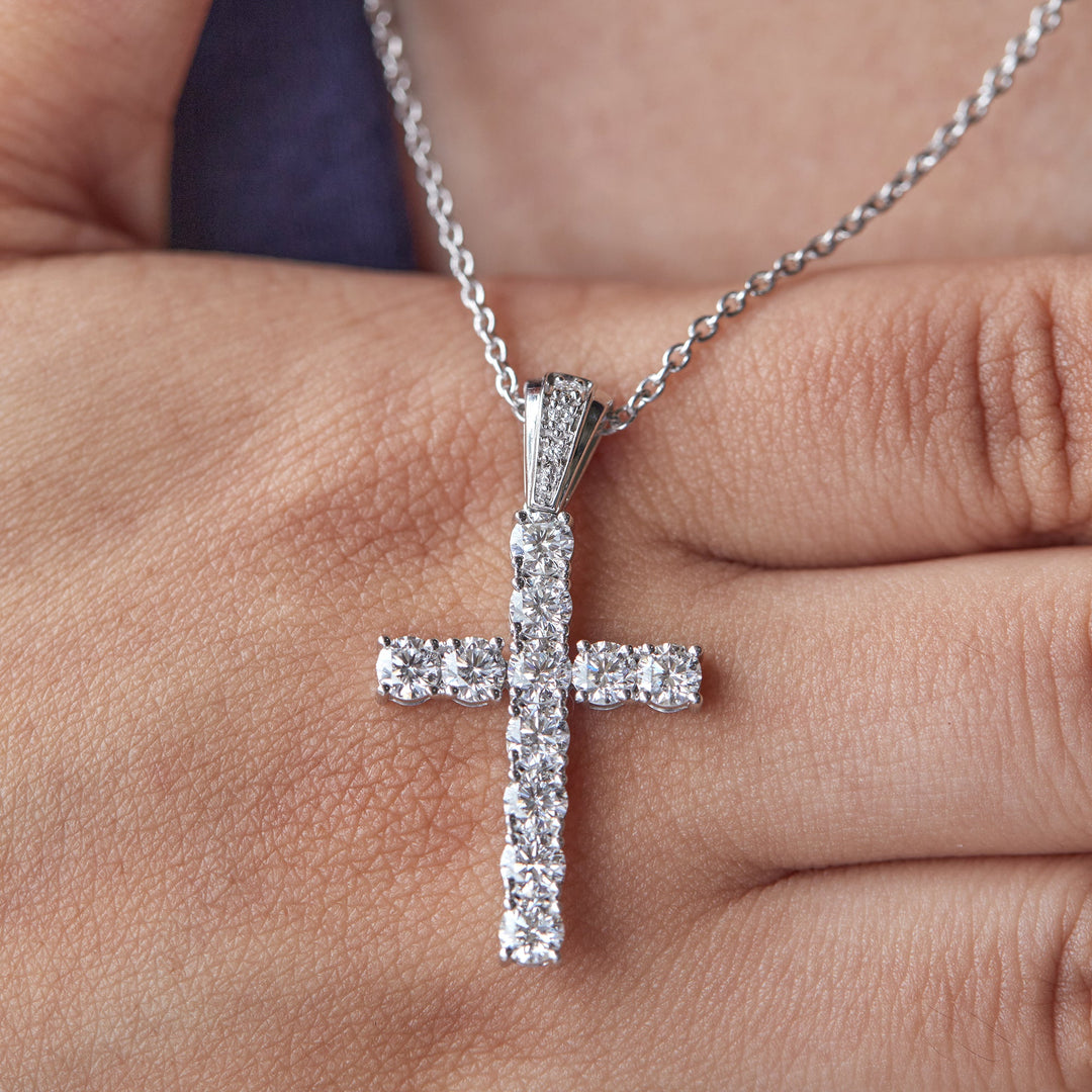 1.87 Ct Religious Cross Pendant Necklace 925 Silver - Dewberry Diamonds