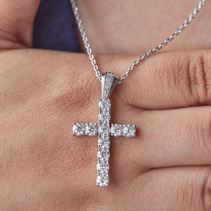 1.87 Ct Religious Cross Pendant Necklace 925 Silver - Dewberry Diamonds