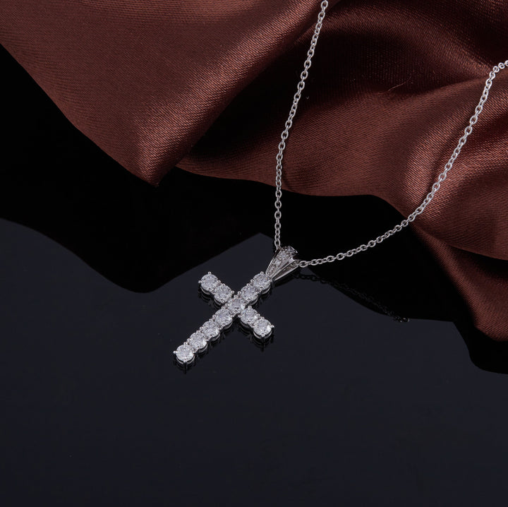 1.87 Ct Religious Cross Pendant Necklace 925 Silver - Dewberry Diamonds