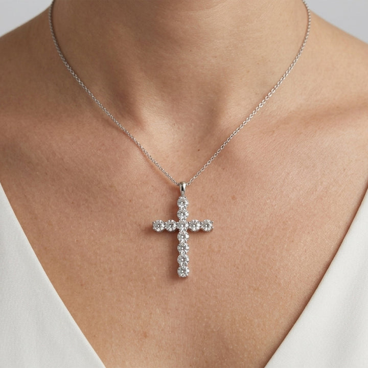 1.95 Ct Diamond 925 Silver Cross Pendant - Dewberry Diamonds