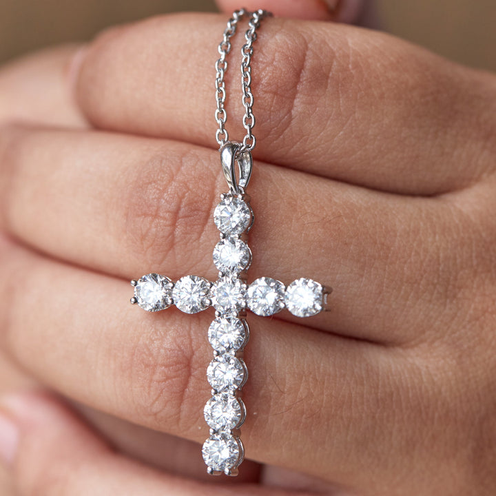 1.95 Ct Diamond 925 Silver Cross Pendant - Dewberry Diamonds