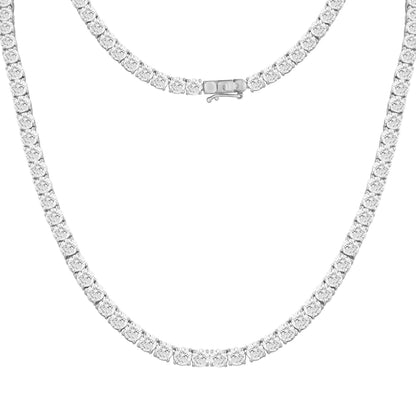 12.40 Cttw Lab Grown Diamond 925 Silver Tennis Necklace