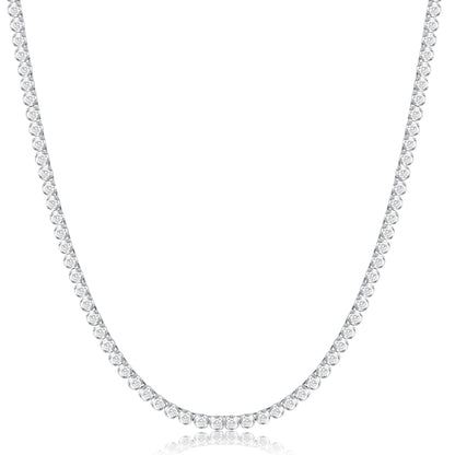 10K White Gold 5 Ct Round Cut Diamond Tennis Necklace