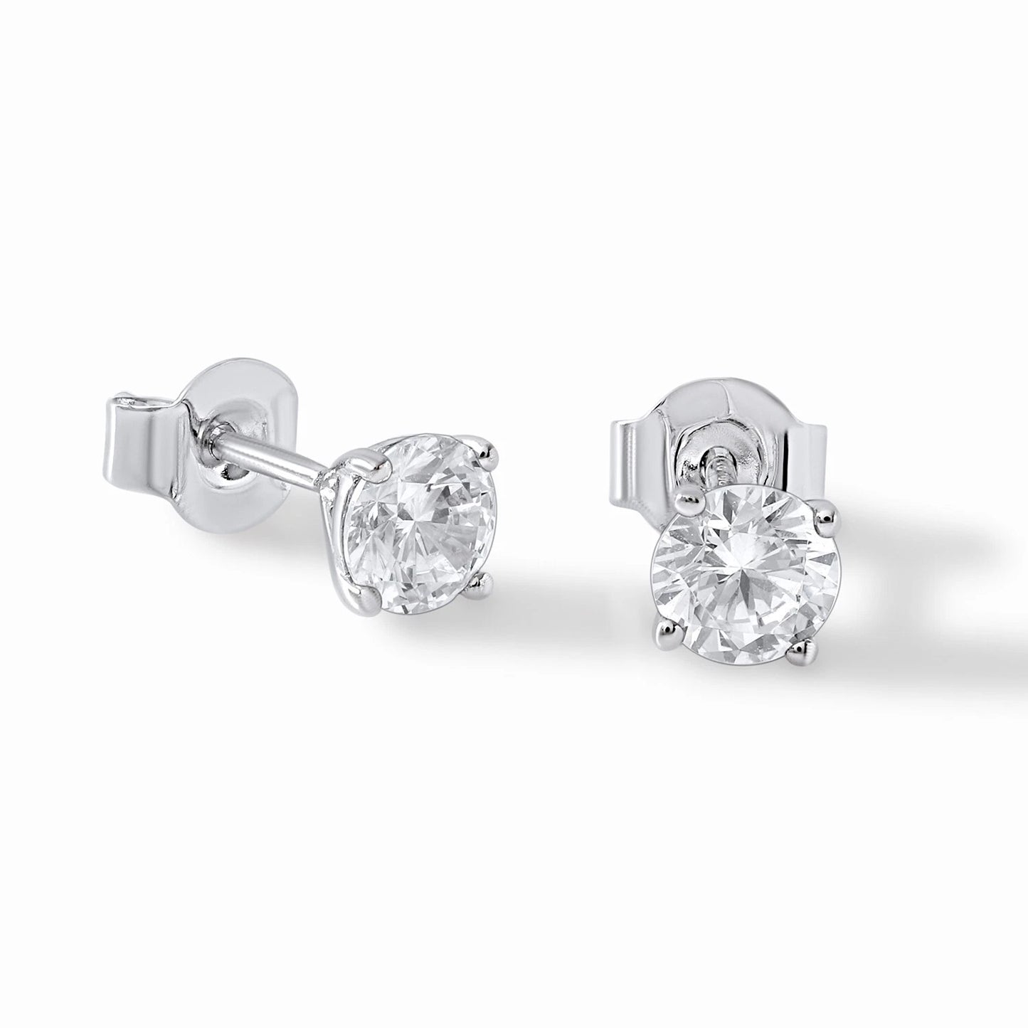 Solitaire Push Back Stud Earring