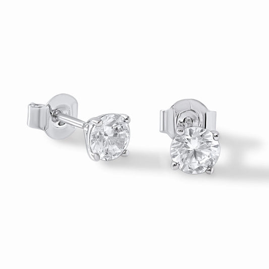 Solitaire Push Back Stud Earring