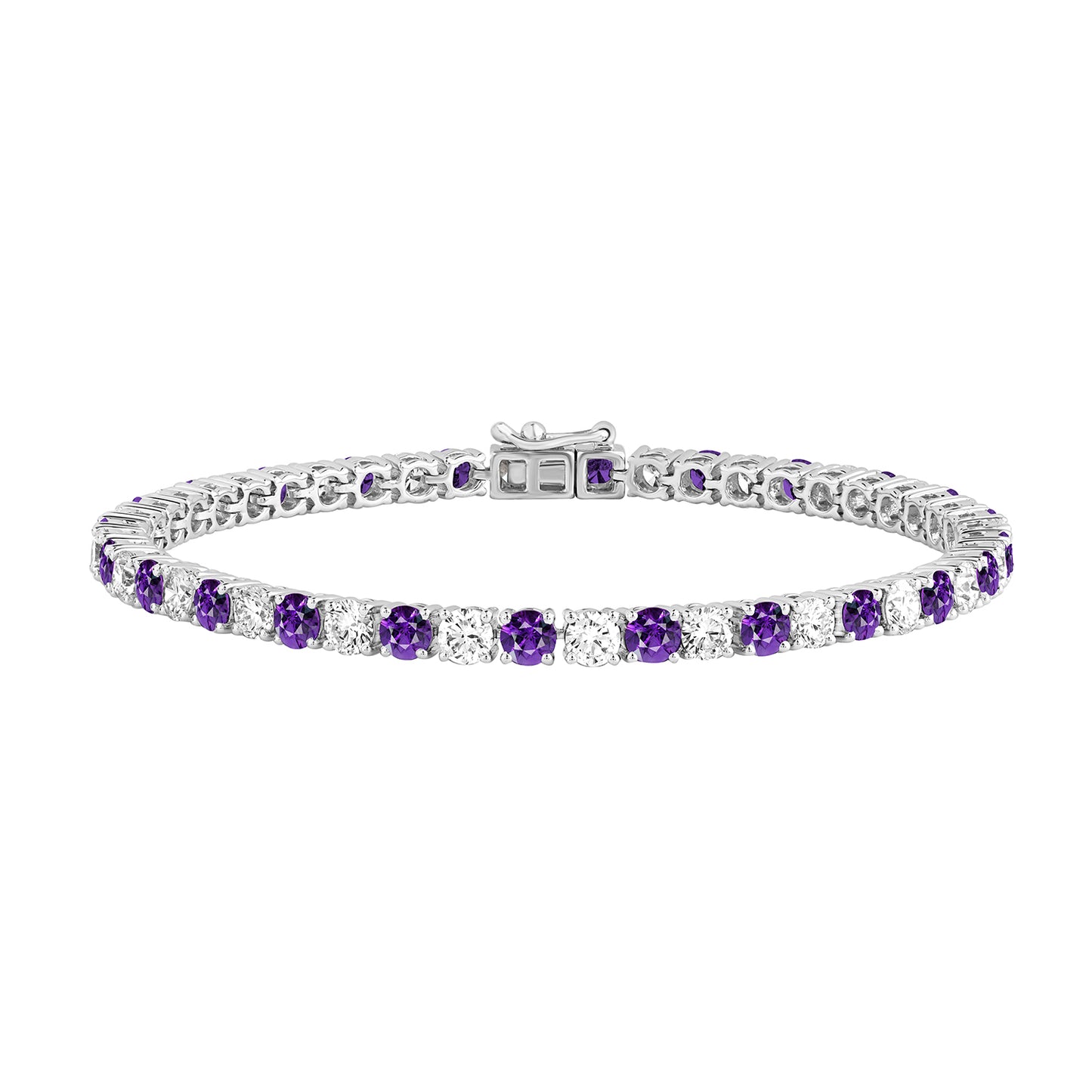 7.50 Ct Amethyst & Diamond Women's Tennis Bracelets