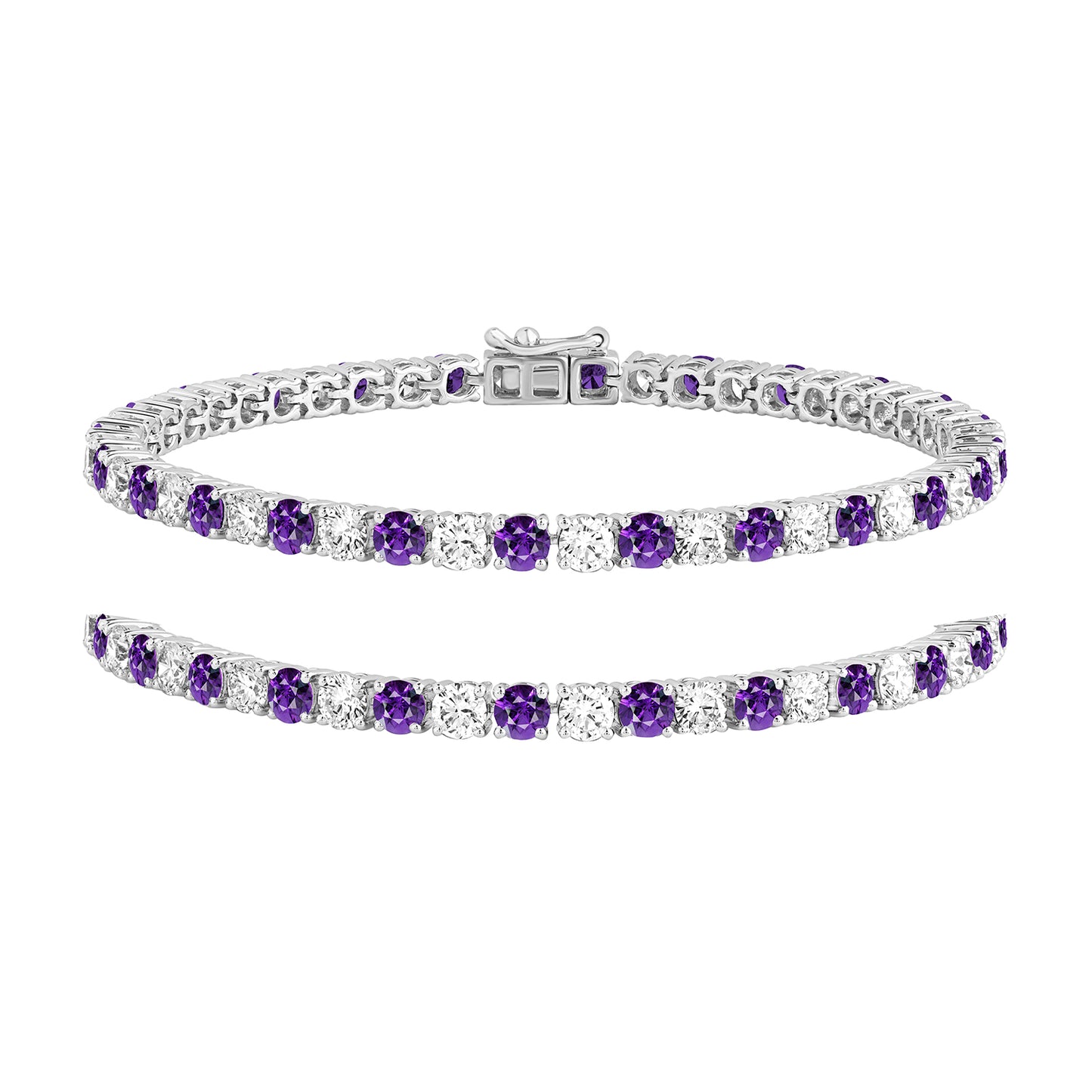 7.50 Ct Amethyst & Diamond Women's Tennis Bracelets