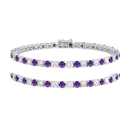 7.50 Ct Amethyst & Diamond Women's Tennis Bracelets