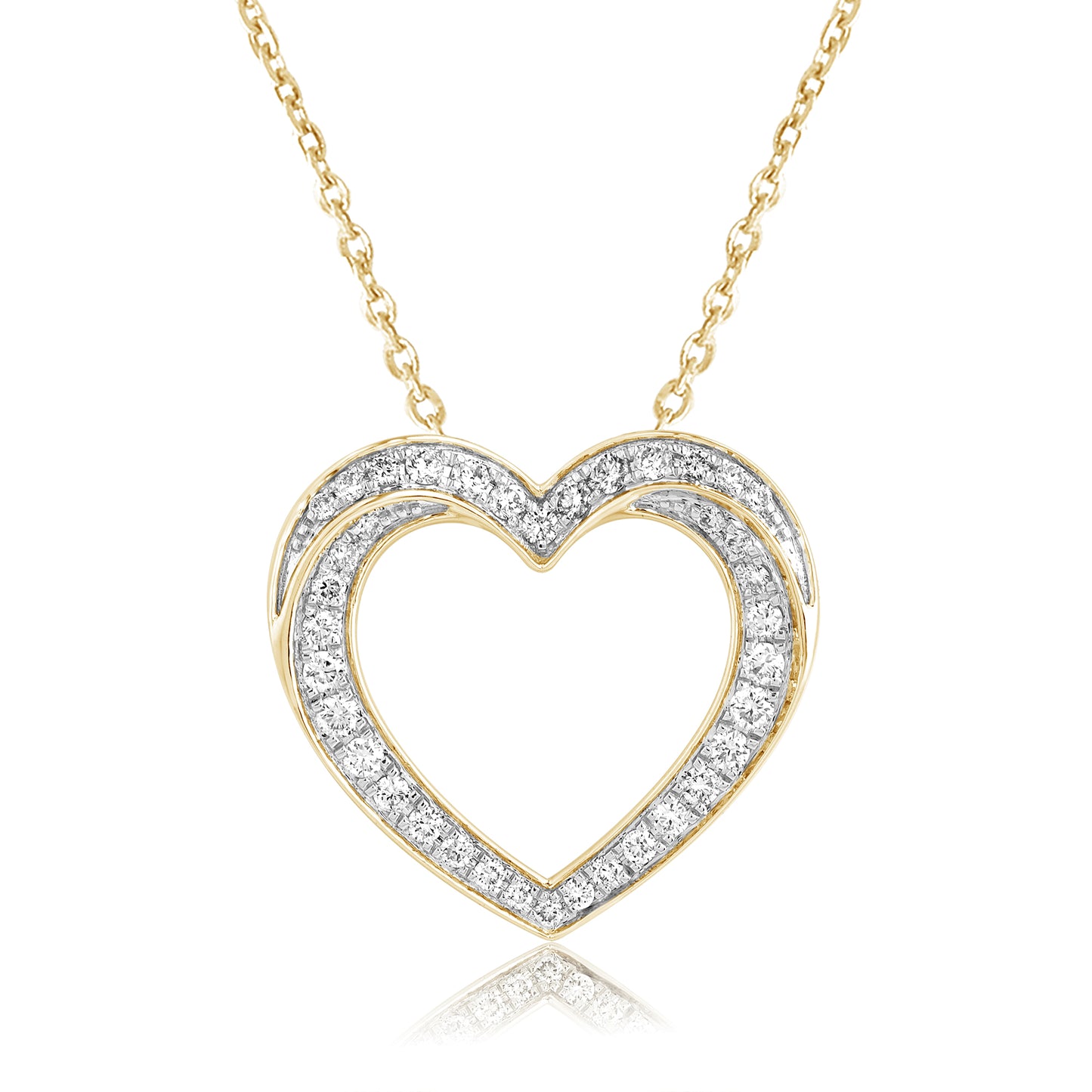 0.50 Ct Lab Grown Diamond Open Heart Pendant Necklace