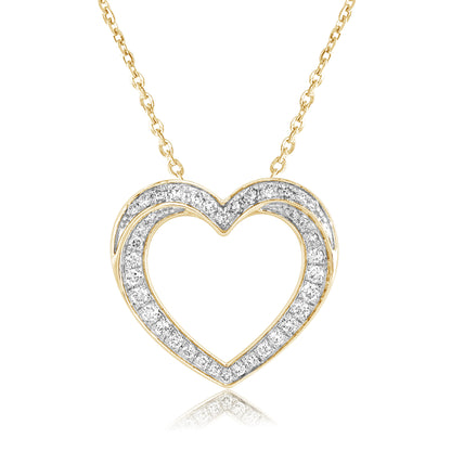 0.50 Ct Lab Grown Diamond Open Heart Pendant Necklace