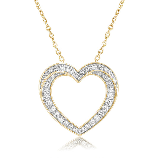 0.50 Ct Lab Grown Diamond Open Heart Pendant Necklace