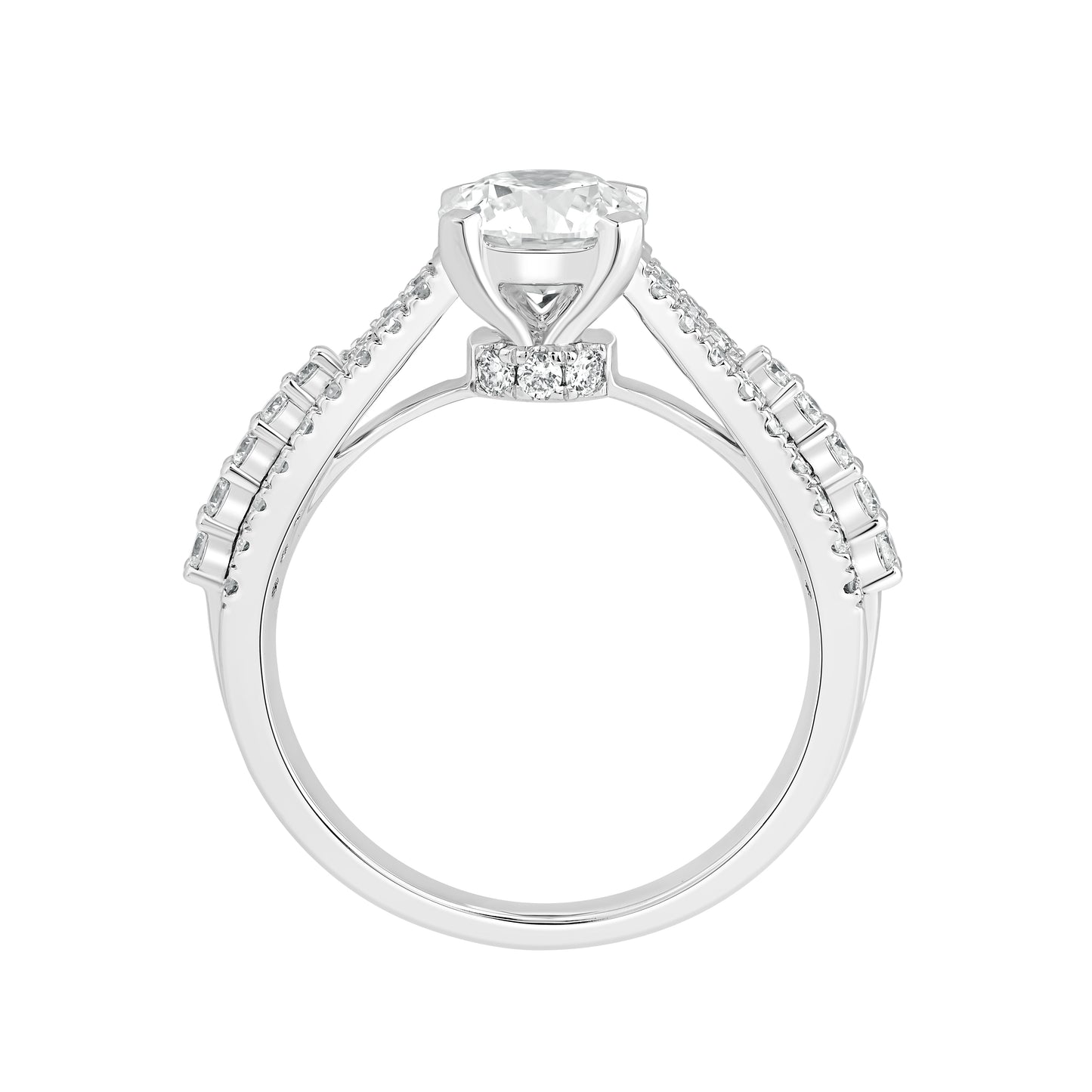1.5 Cttw 925 Sterling Silver Solitaire with Accent Women's Engagement Ring