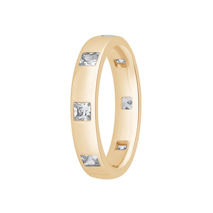 925 Silver 0.80 Cttw Princess Cut Bezel Set Diamond Band Ring For Men