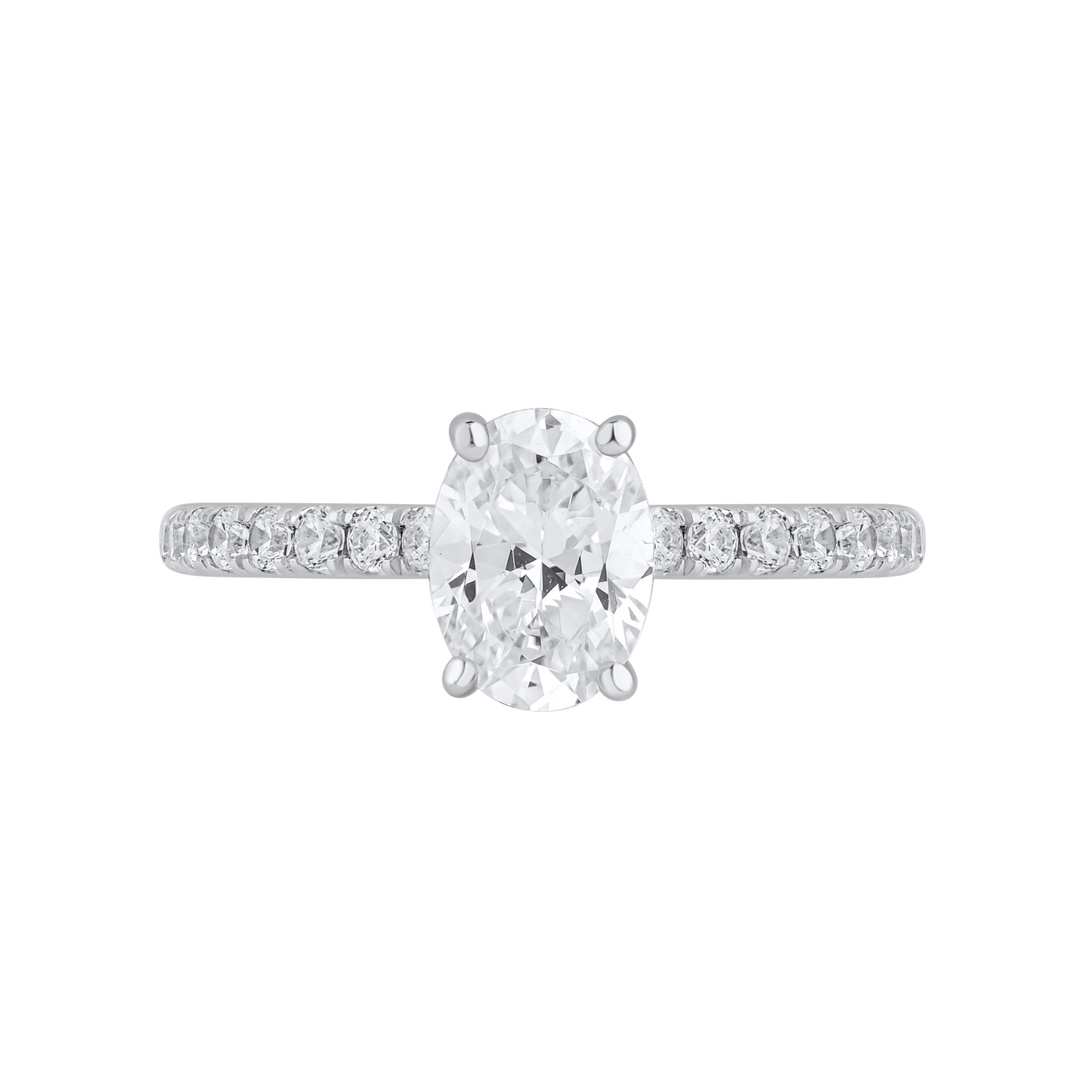 1.35 Ct 925 Sterling Silver Oval Cut Hidden Halo Diamond Ring