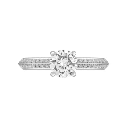 1.25 Ct 925 Sterling Silver Solitaire With Side Accent Diamond Ring