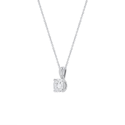 0.5 to 1 Ct Round Cut Lab Grown Diamond Solitaire Pendant Necklace in 14K Gold