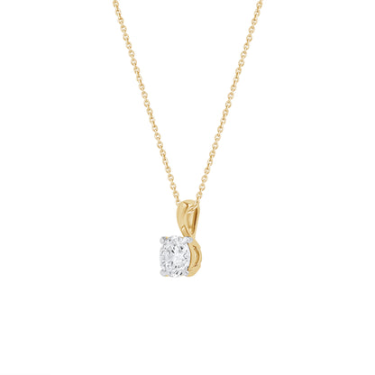 0.5 to 1 Ct Round Cut Lab Grown Diamond Solitaire Pendant Necklace in 14K Gold