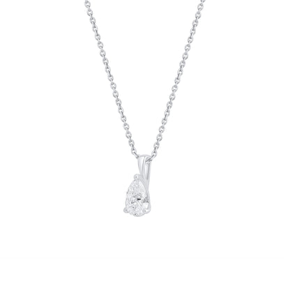14k Gold 1-0.50 Ct Pear Cut Solitaire Pendant Necklace