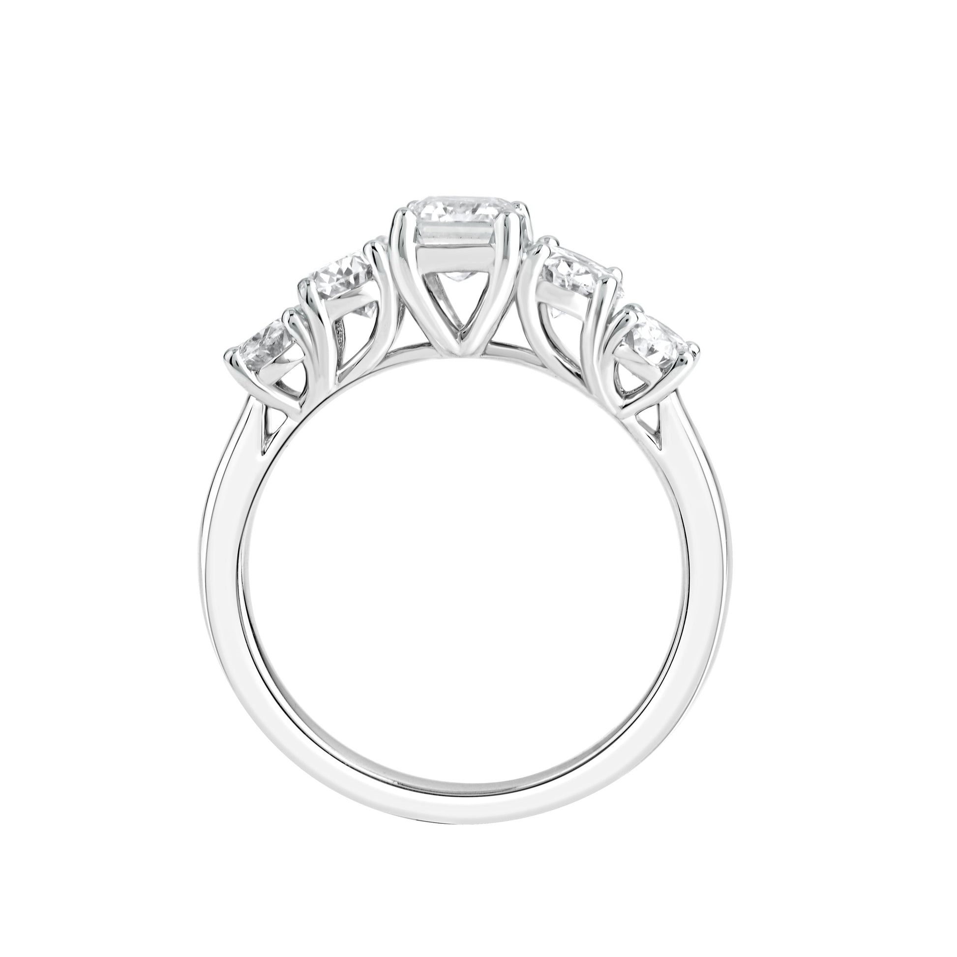 2.5 CT 925 Sterling Silver Women's 5 Stone Engagement Ring - Dewberry Diamonds