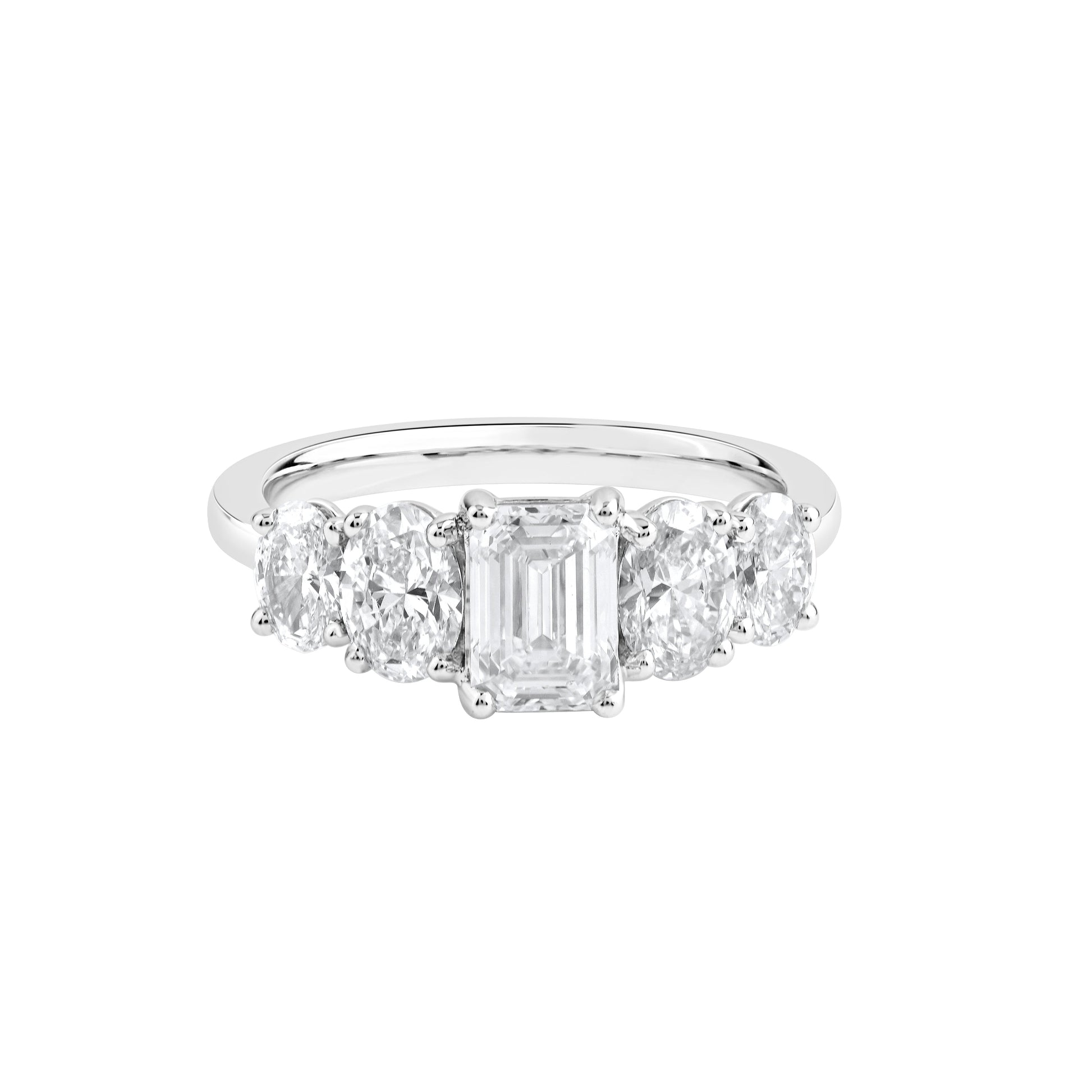 2.5 CT 925 Sterling Silver Women's 5 Stone Engagement Ring - Dewberry Diamonds