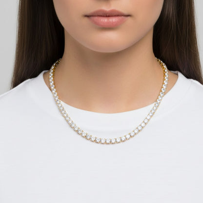 12.40 Cttw Lab Grown Diamond 925 Silver Tennis Necklace