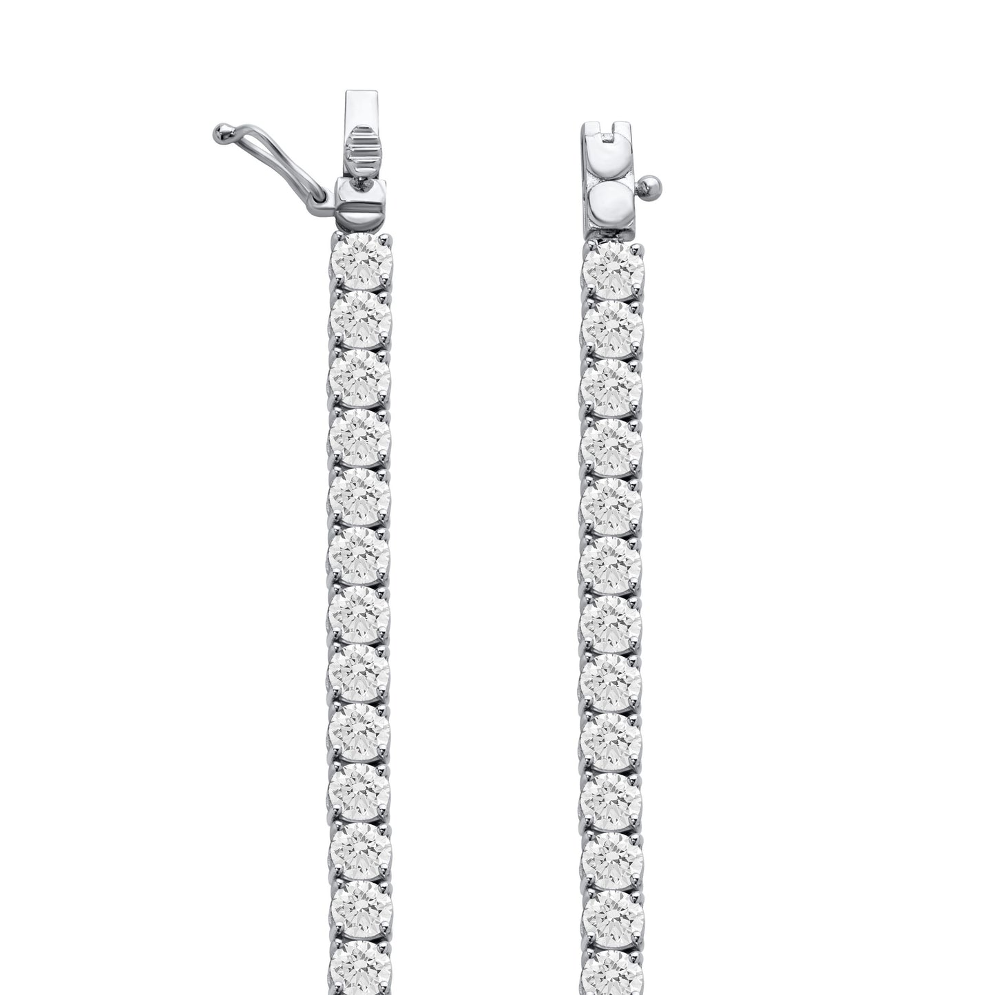 12.40 Cttw Lab Grown Diamond 925 Silver Tennis Necklace